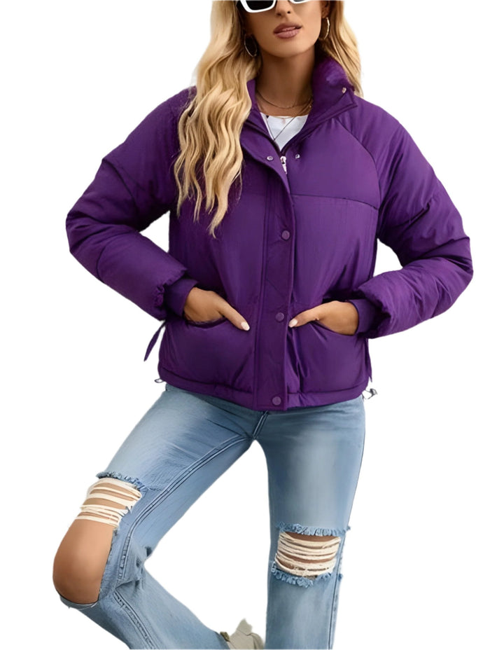 Drune | Warme Damen Pufferjacke mit Reißverschluss und Hohem Kragen