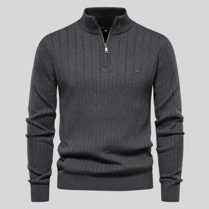 Drune | Strickpullover mit Half-zip Wollmischung Warm, Klassisch