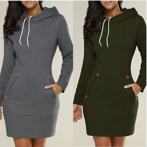 Drune | Lässiges Hoodie-Kleid über dem Knie