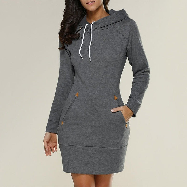 Drune | Lässiges Hoodie-Kleid über dem Knie