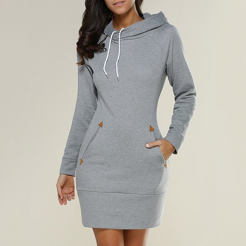 Drune | Lässiges Hoodie-Kleid über dem Knie