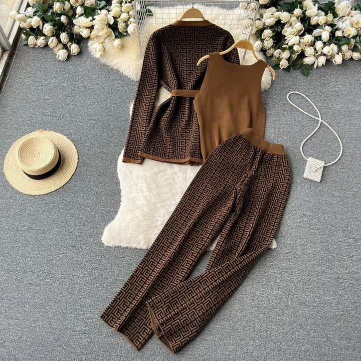 Drune | Dreiteiliges Gestricktes WinterSatz
