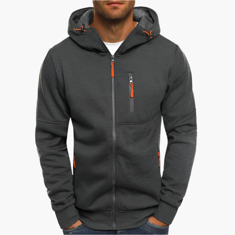 Drune | Kapuzenjacke Sportlich Freizeit - Bequemer Hoodie mit Reißverschluss und Taschen