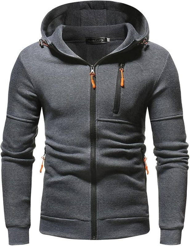 Drune | Kapuzenjacke Sportlich Freizeit - Bequemer Hoodie mit Reißverschluss und Taschen