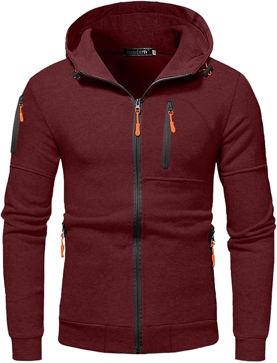 Drune | Kapuzenjacke Sportlich Freizeit - Bequemer Hoodie mit Reißverschluss und Taschen