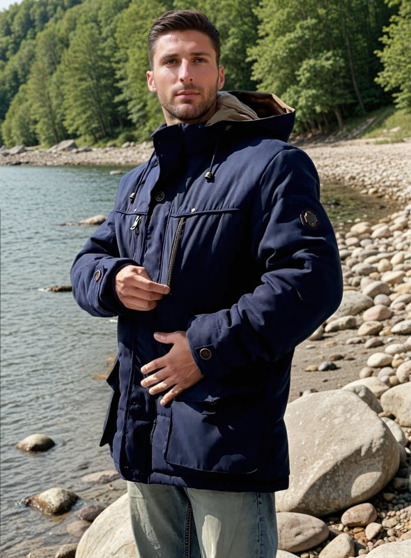 Drune | Outdoor Winterjacke mit Abnehmbarer Kapuze und Fleece-Futter - Funktionale Freizeitjacke für kalte Tage