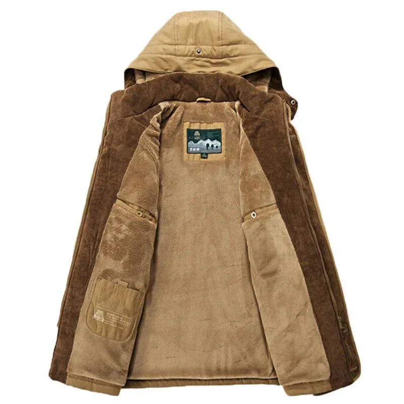 Drune | Outdoor Winterjacke mit Abnehmbarer Kapuze und Fleece-Futter - Funktionale Freizeitjacke für kalte Tage
