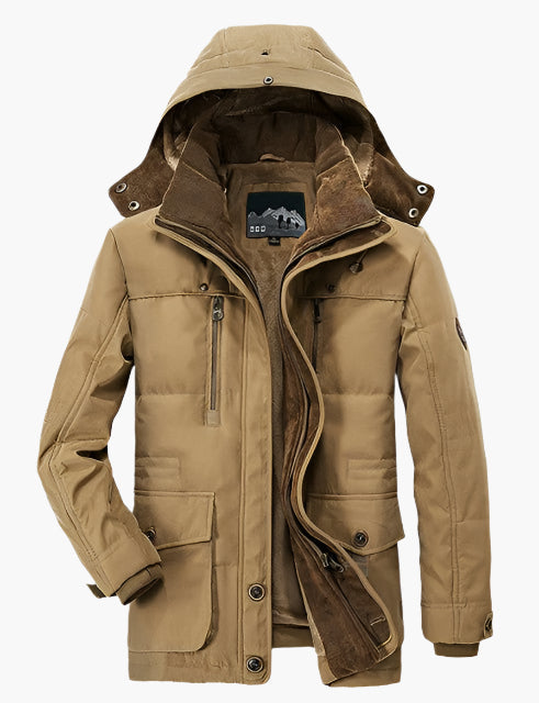 Drune | Outdoor Winterjacke mit Abnehmbarer Kapuze und Fleece-Futter - Funktionale Freizeitjacke für kalte Tage