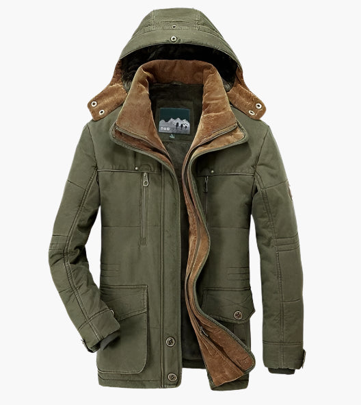 Drune | Outdoor Winterjacke mit Abnehmbarer Kapuze und Fleece-Futter - Funktionale Freizeitjacke für kalte Tage