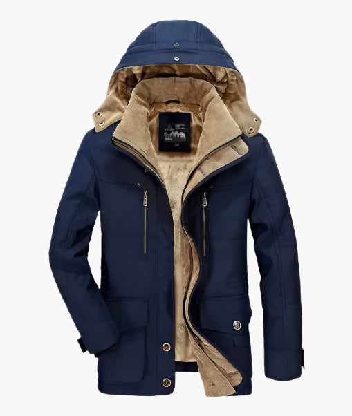 Drune | Outdoor Winterjacke mit Abnehmbarer Kapuze und Fleece-Futter - Funktionale Freizeitjacke für kalte Tage