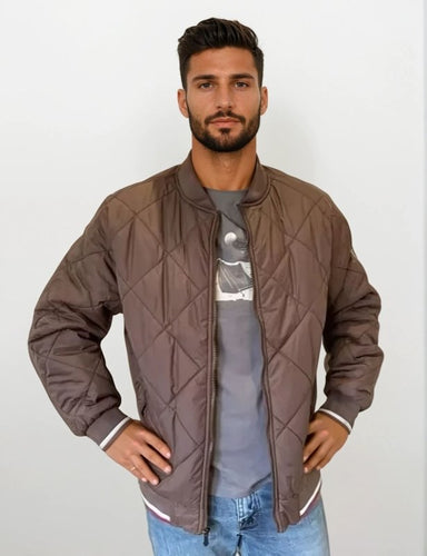 Drune | Herren Rauten Stepp Bomberjacke