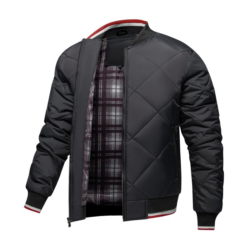 Drune | Herren Rauten Stepp Bomberjacke