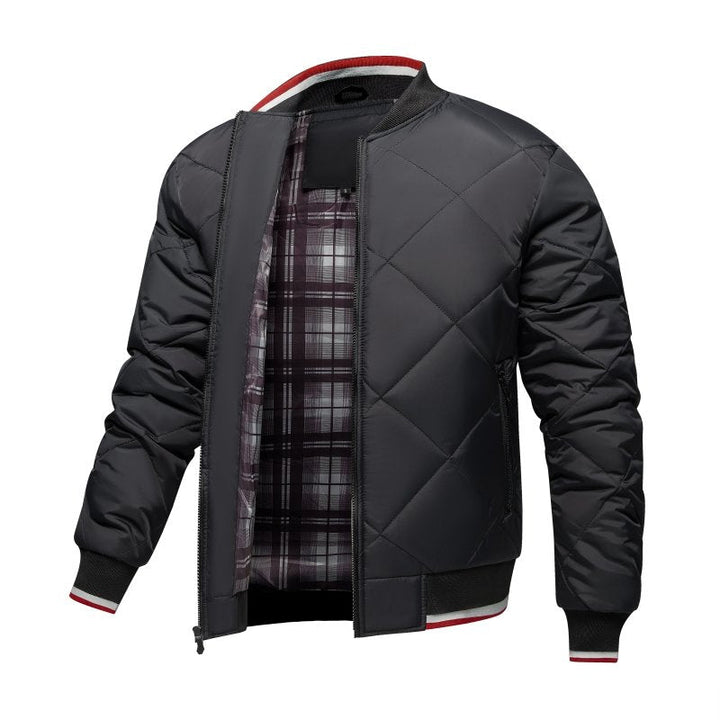 Drune | Herren Rauten Stepp Bomberjacke