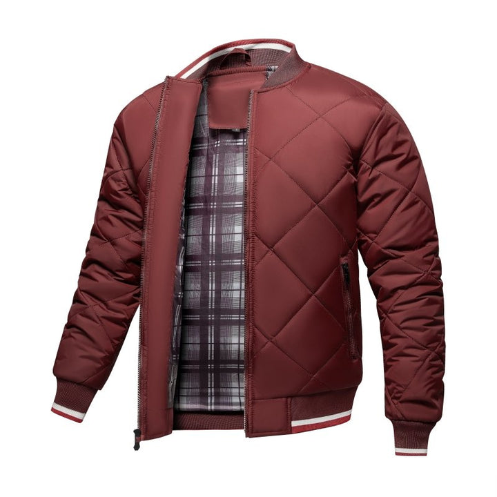 Drune | Herren Rauten Stepp Bomberjacke