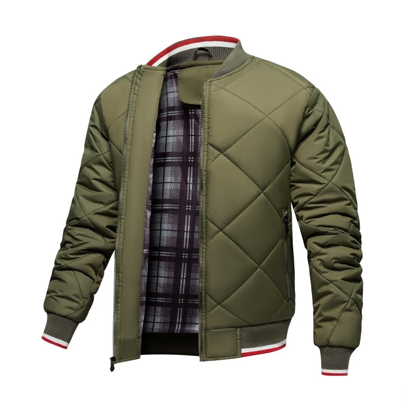 Drune | Herren Rauten Stepp Bomberjacke