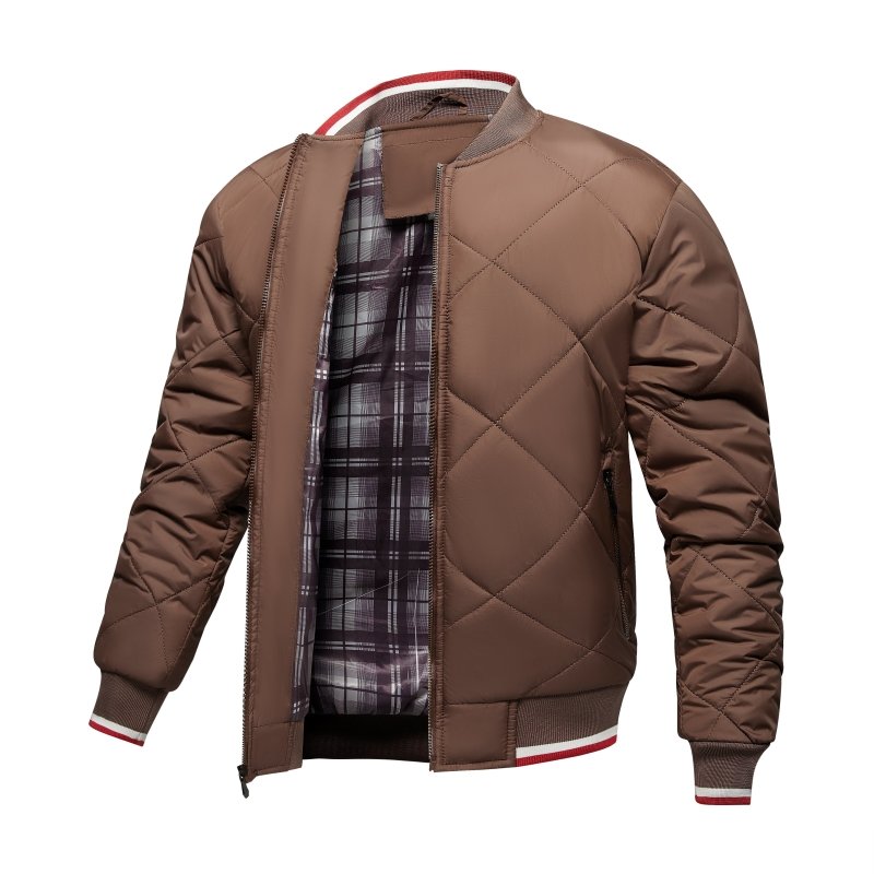 Drune | Herren Rauten Stepp Bomberjacke
