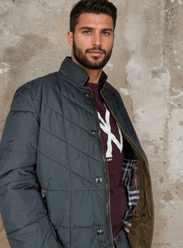 Drune | Steppjacke im eleganten Business-Stil mit abnehmbarem Kunstfellkragen - Perfekt für Freizeit und Büro