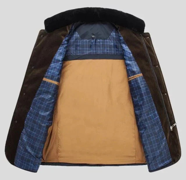 Drune | Steppjacke im eleganten Business-Stil mit abnehmbarem Kunstfellkragen - Perfekt für Freizeit und Büro