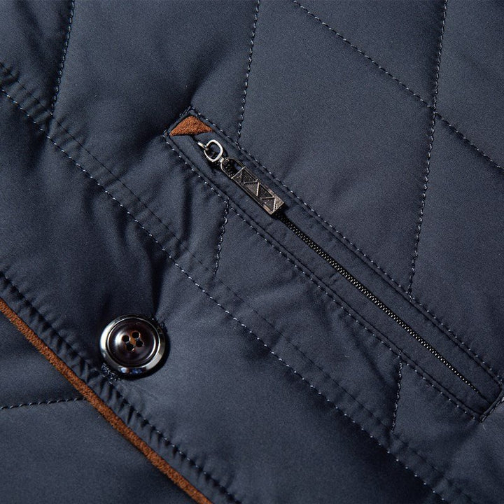 Drune | Steppjacke im eleganten Business-Stil mit abnehmbarem Kunstfellkragen - Perfekt für Freizeit und Büro