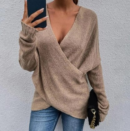 Drune Pullover | Eleganter weicher V-Ausschnitt Pullover für Frauen