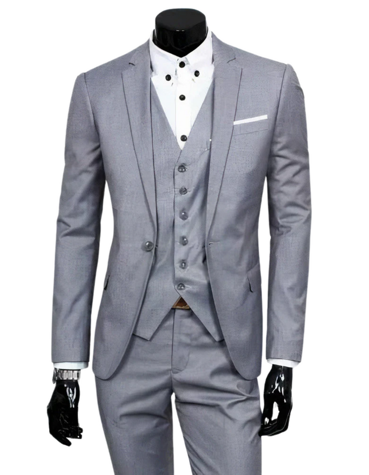 Drune | 3 Teiliger Anzug mit Reverskragen Blazer Ärmelloser Weste und Schmaler Hose