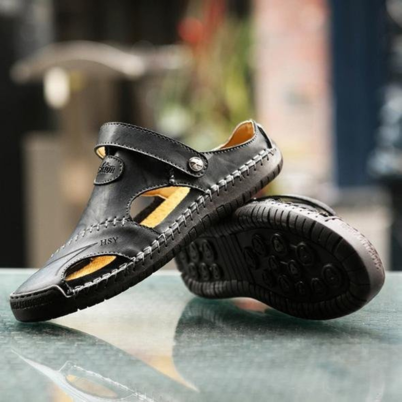 Drune | Herren Barfuss Sandalen Schwarz
