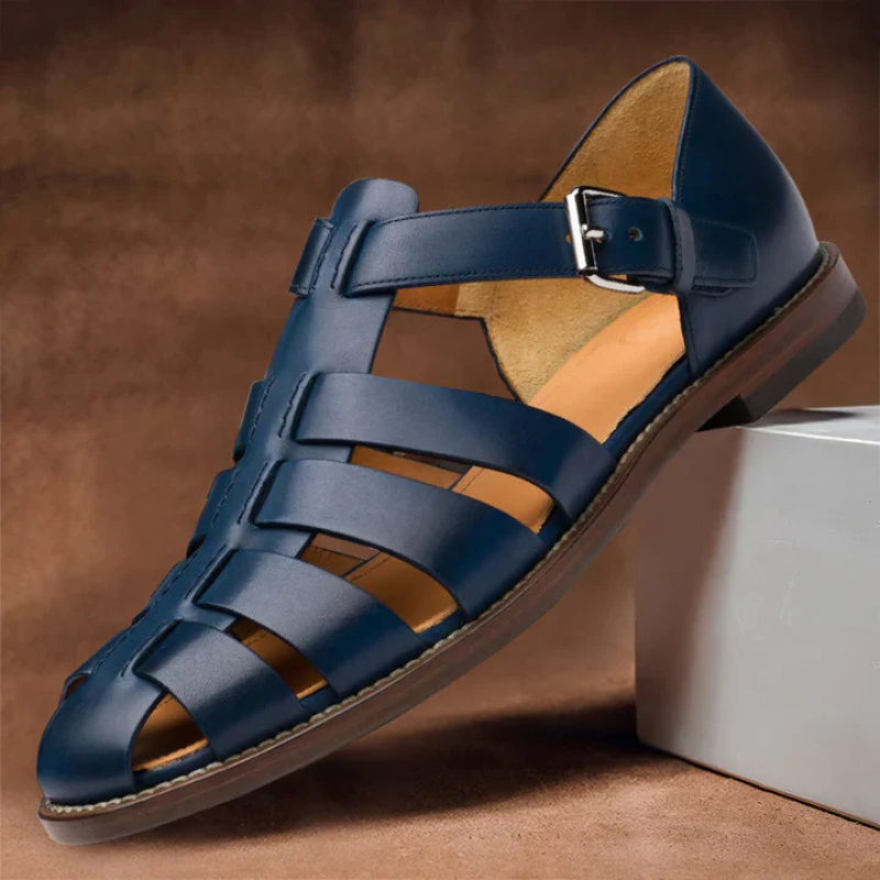 Drune | Herren Bequem Sandalen Schwarz