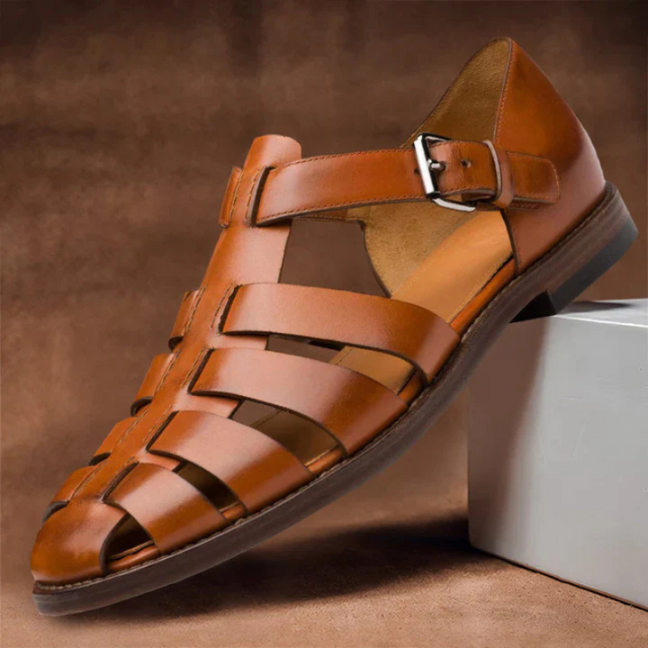 Drune | Herren Bequem Sandalen Schwarz