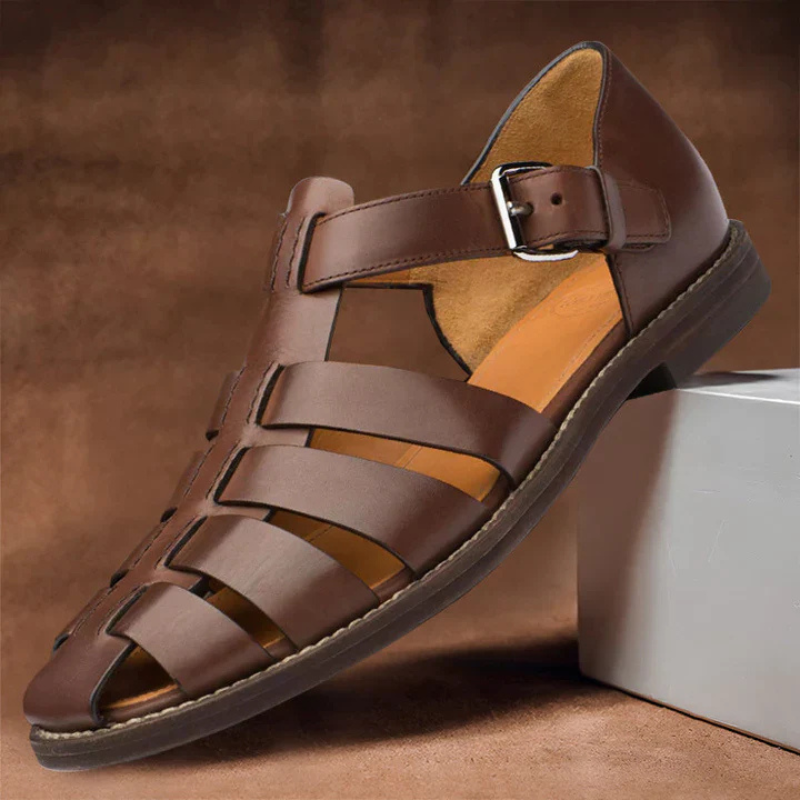 Drune | Herren Bequem Sandalen Schwarz