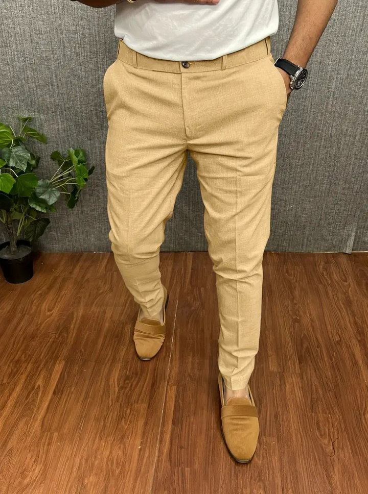 Drune | Herren Weiße Chino Stoffhose Stretch