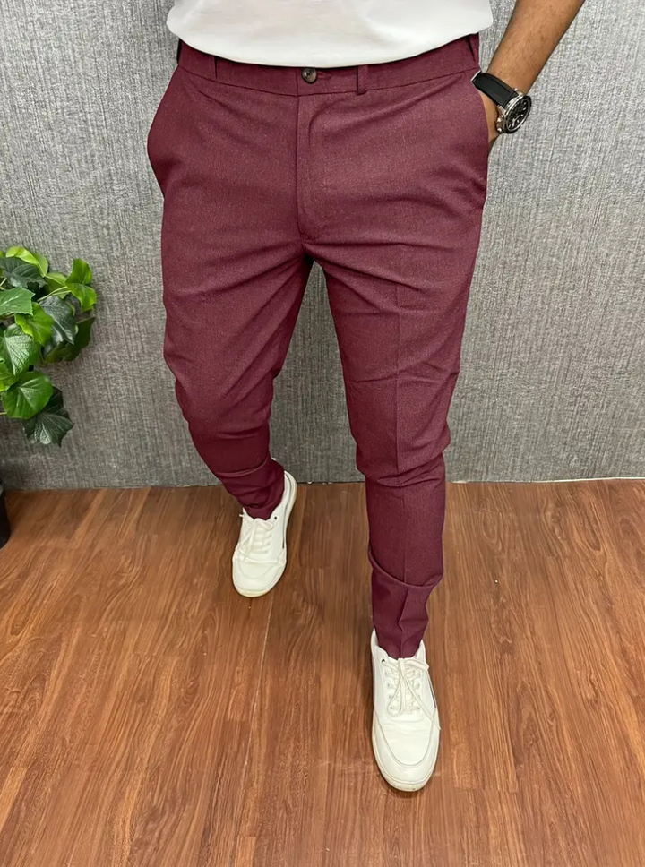 Drune | Herren Weiße Chino Stoffhose Stretch