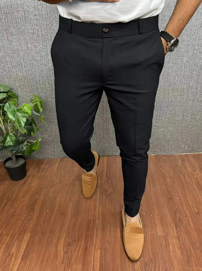 Drune | Herren Weiße Chino Stoffhose Stretch