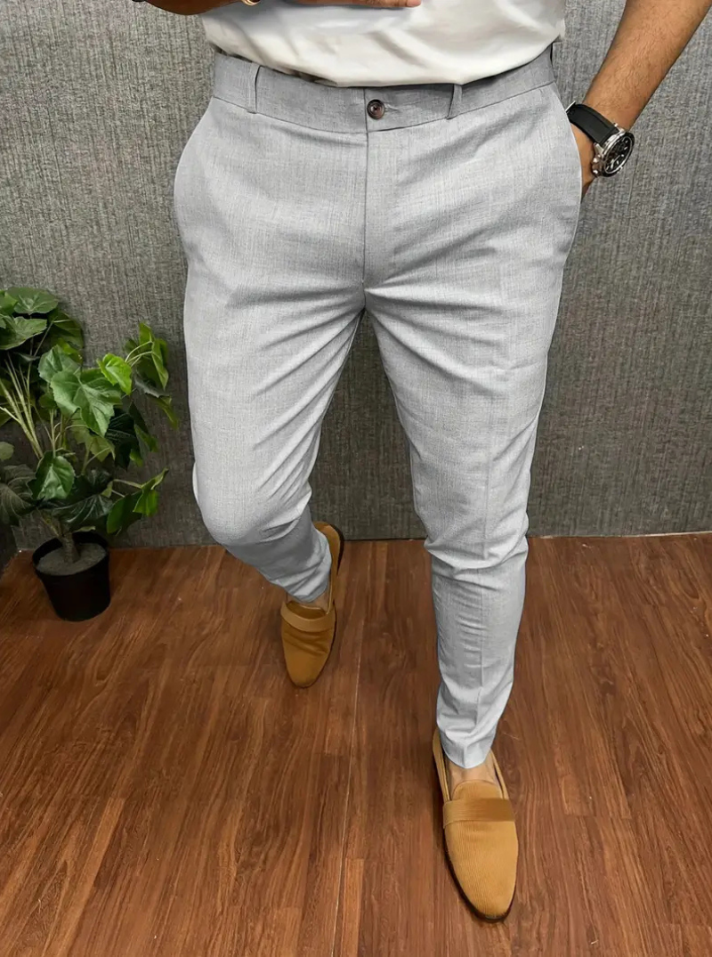 Drune | Herren Weiße Chino Stoffhose Stretch