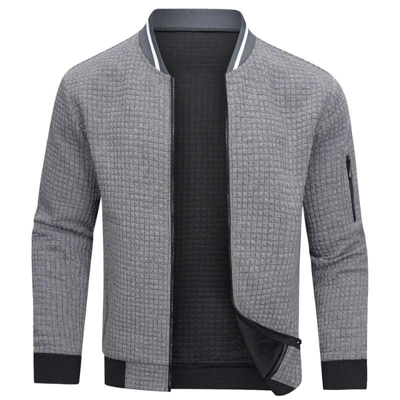 Drune | Herren Grau Strickjacke Mit Reißverschluss