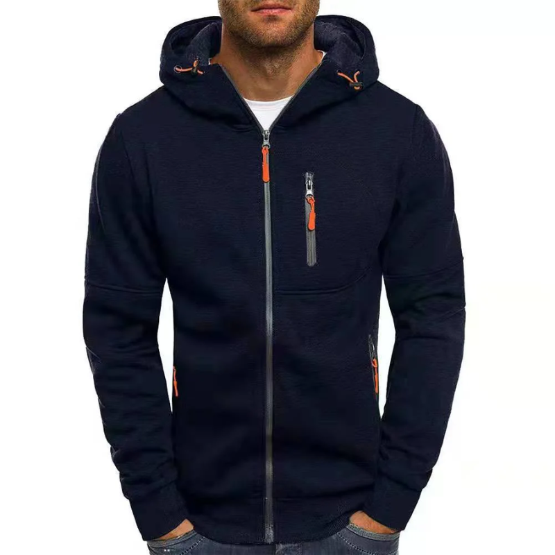 Drune | Herren Kapuzenpulli Mit Reißverschluss Schwarz Kapuzenpullover