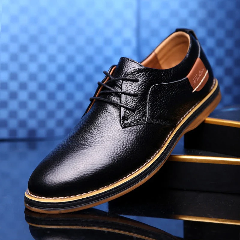 Drune | Herren Schwarze Oxford Lederschuhe