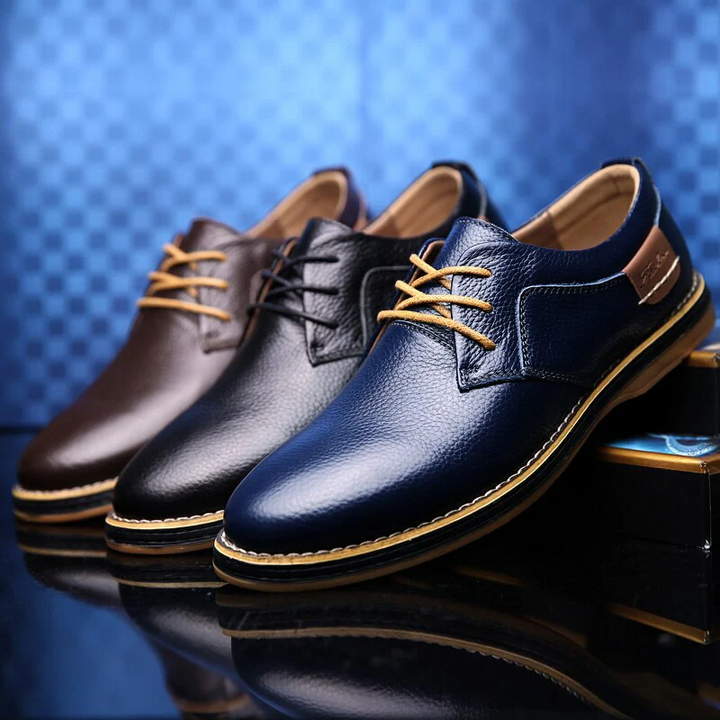 Drune | Herren Schwarze Oxford Lederschuhe