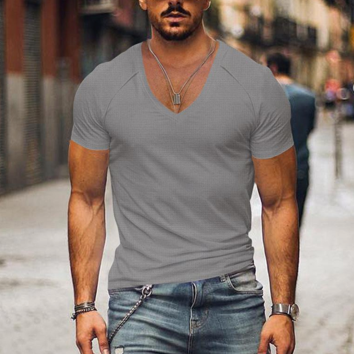 Drune | Herren V-ausschnitt T-shirt Slim Fit