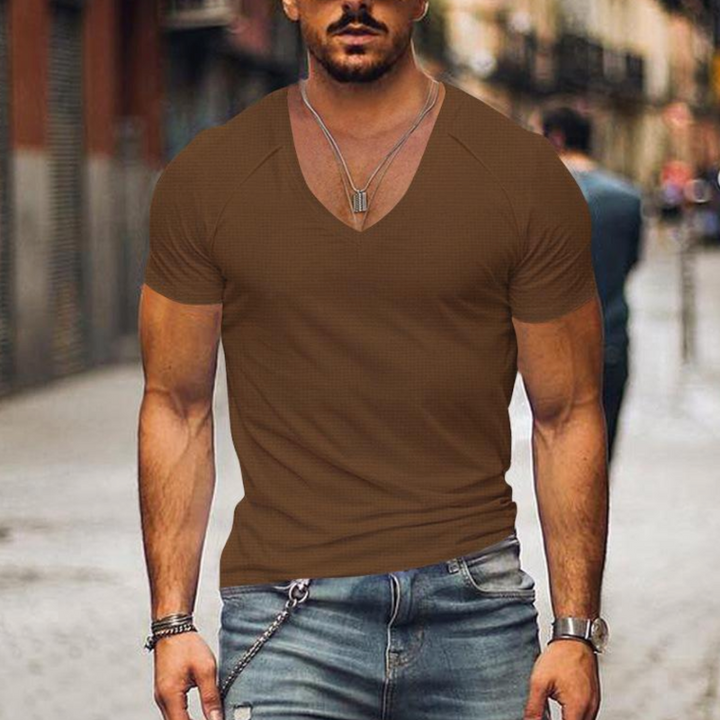 Drune | Herren V-ausschnitt T-shirt Slim Fit