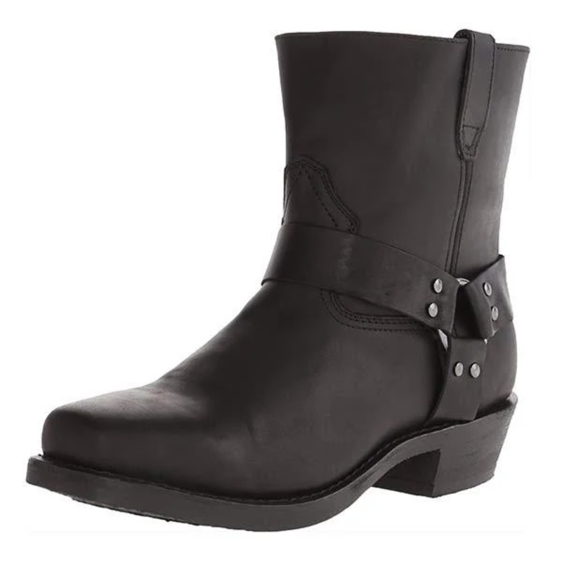 Drune | Herren Schwarze Cowboystiefel Wildleder