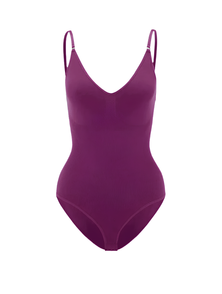 Drune | Bodysuit Verstellbare Spaghetti Träger Tiefer V-ausschnitt Stretch Fit Shapewear