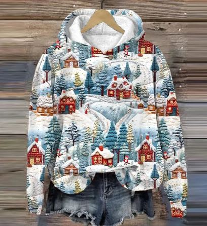Drune | Vintage Santa Kapuzenpullover Mit Print