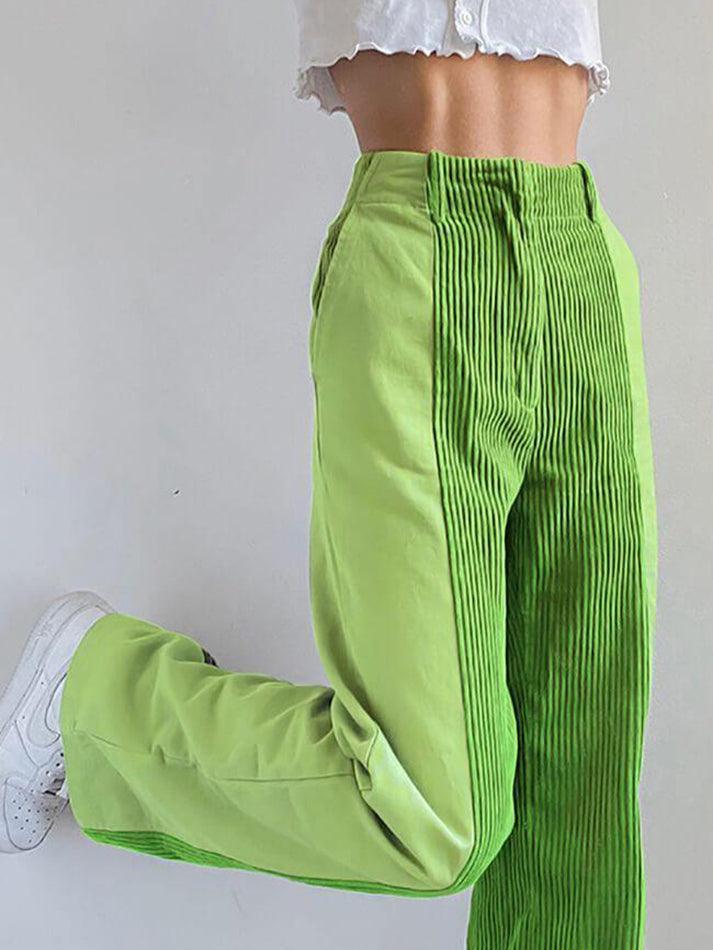 Drune | Hoch Taillierte Y2k Corduroy Weite Hose