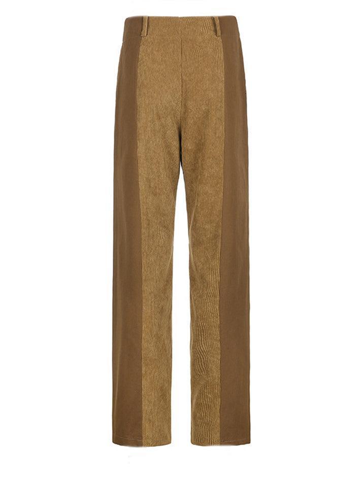 Drune | Hoch Taillierte Y2k Corduroy Weite Hose