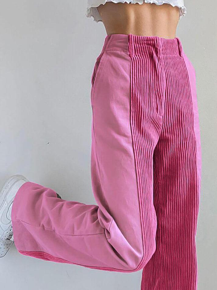 Drune | Hoch Taillierte Y2k Corduroy Weite Hose