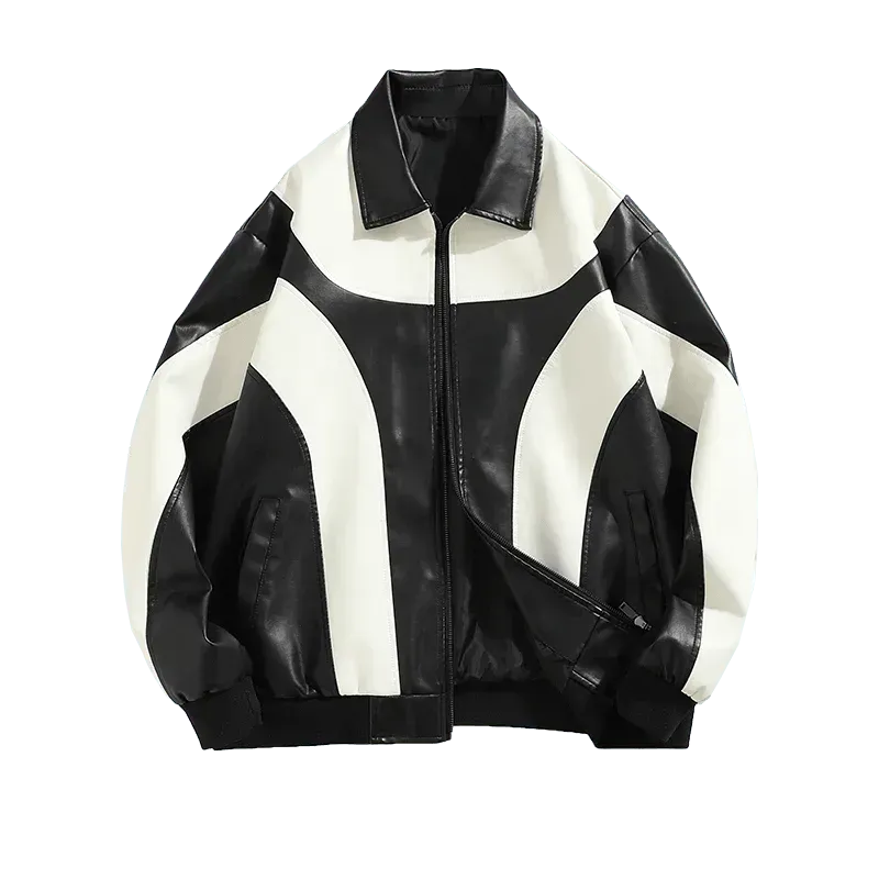 Drune | Hip Hop Herren Kunstleder Bomberjacke