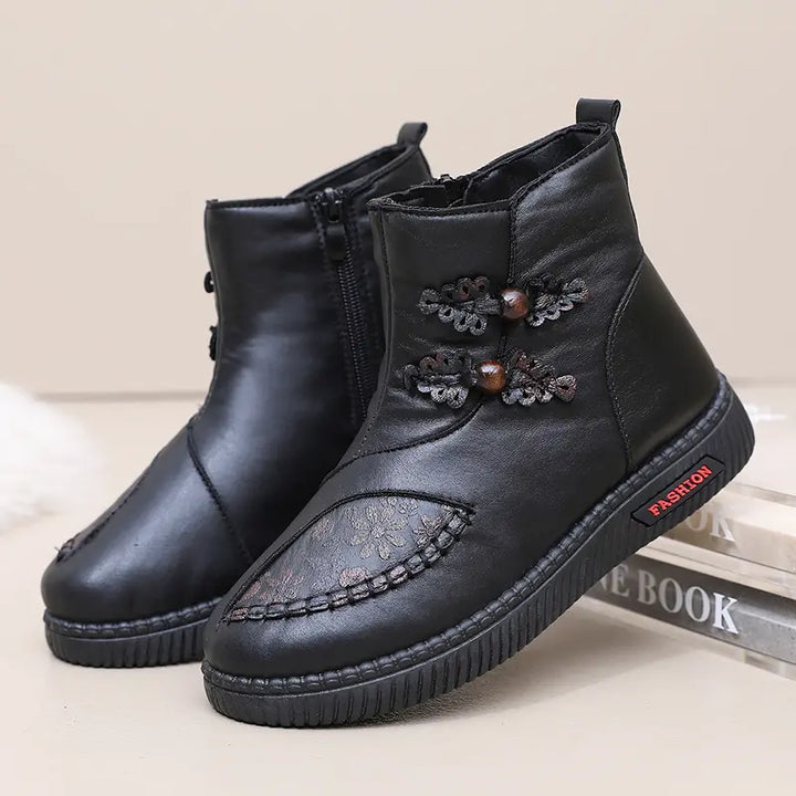 Drune | Winter-Plüsch-Baumwolle Dicke Damen Flache Stiefel
