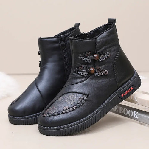 Drune | Winter-Plüsch-Baumwolle Dicke Damen Flache Stiefel