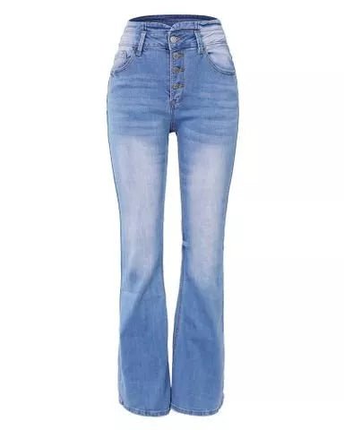 Drune | Flex Knopf Hohe Taille Jeanshose Für Damen