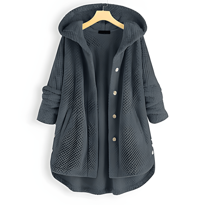 Drune | Fleece Strickjacke mit Kapuze